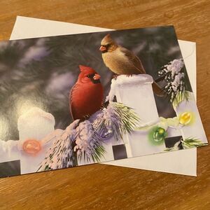 Bradley‎ Jackson Peace and Beauty Two Cardinal Christmas Blessings Greeting Card